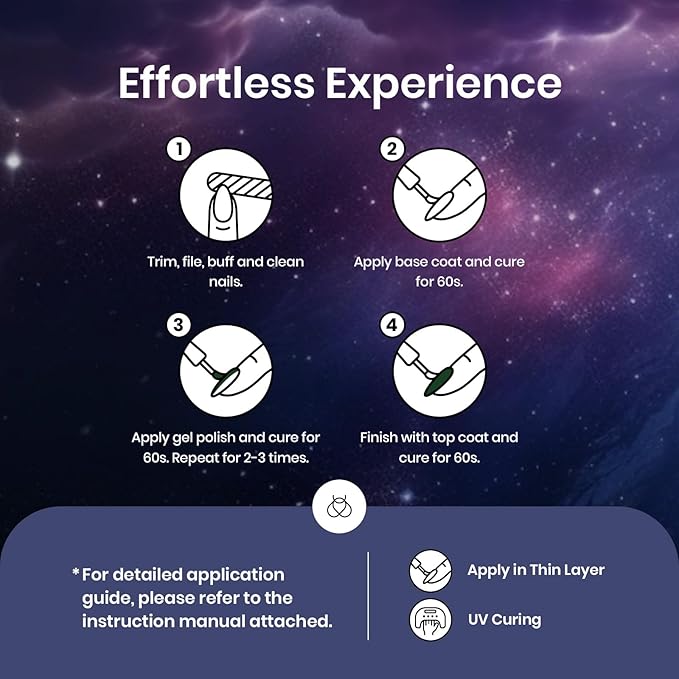 Beetles Purple Gel Polish Set, 6Pcs Purple Blue Gel Polish Silver Glitter Nail Gel Fall Winter Lost Universe Soak Off UV LED Nail Lamp Manicure DIY Home Gift for Women