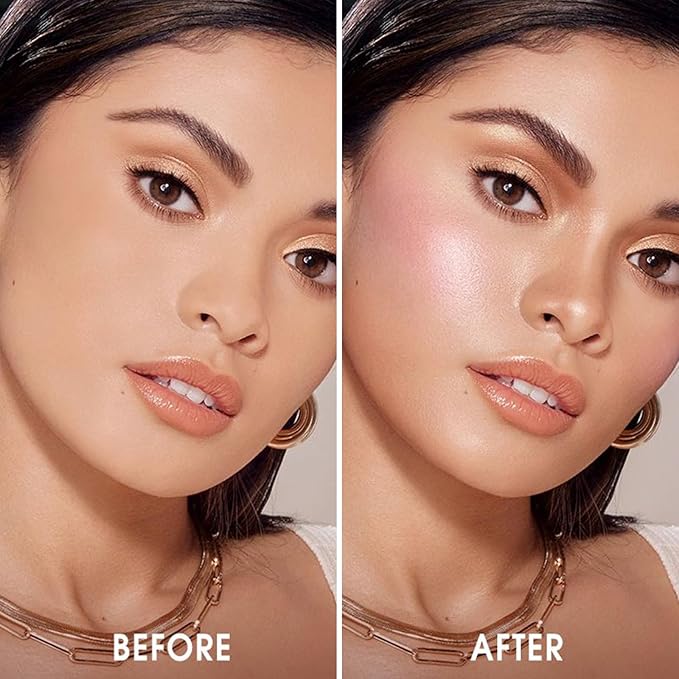 Color Nymph 3 Colors Contour Blush Highlighter Makeup Palette, Travel Size Make up Kit, Blush & Highlighter & Contour Powder Palette, Includes Brush and Mirror, Stacked Makeup Design (Pink)