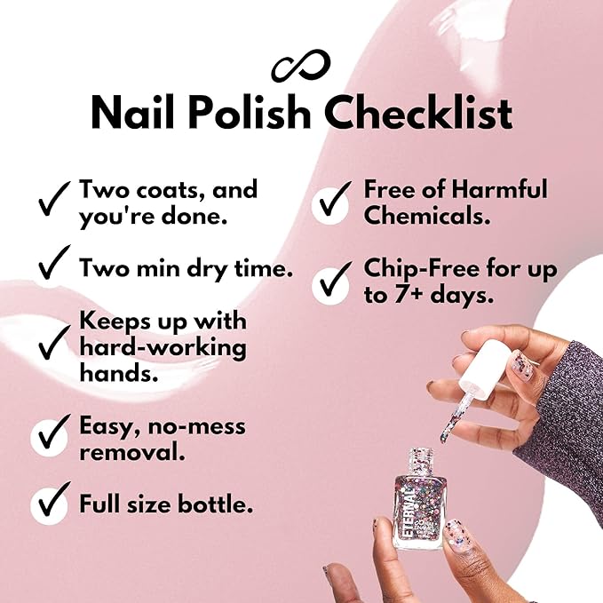 Eternal Glitter Nail Polish Set for Women (CHEERS) - Gold Nail Polish Set for Girls | Long Lasting & Quick Dry Nail Polish Kit for Home DIY Manicure & Pedicure | Made in USA, 13.5mL (Set of 5)