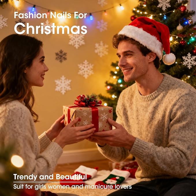 Gellen Christmas Nail Polish With Base Top Coat, Winter Air Dry Regular Nail Lacquer Polish Red Green Gold Silver Glitter 4-Color Set, For Finger Toe Nails Home Salon, Not UV Gel, Hema Free, Non-toxic