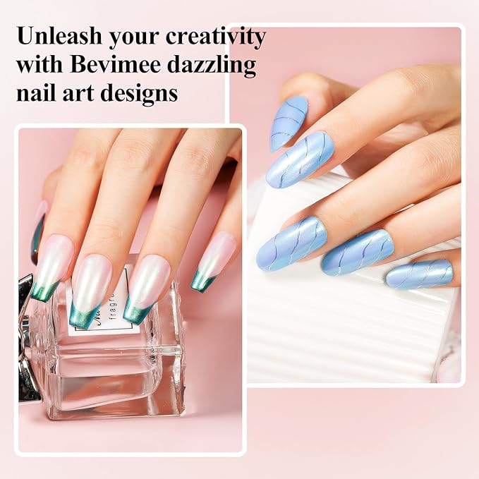 Quick Dry Nail Polish - Mermaid Shimmer Nail Lacquer Pearl White, Green Aurora Effect, Air Dry Fast Fingernail And Toenail Polish, 12ML