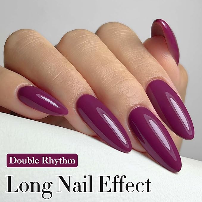 Double Rhythm 0.5Oz Gel Polish Pure Sheer Same Color Same Bottle Soak Off 15ML Gel PolishManicure Salon Nail Art DIY at Home for Women (Purple-A1009)