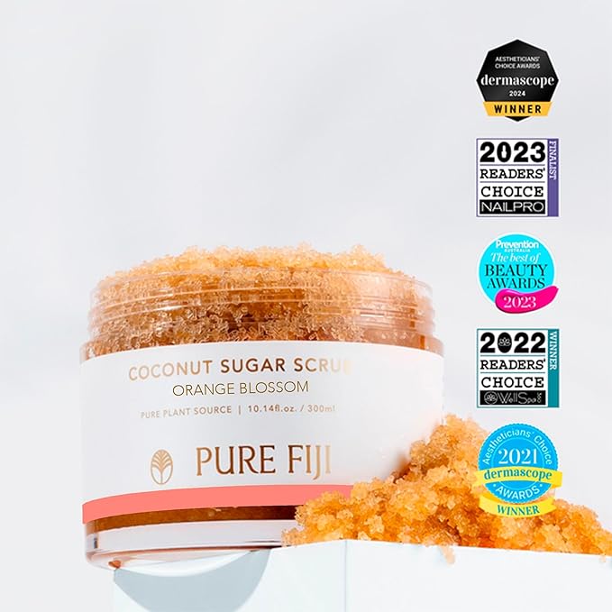 Pure Fiji Coconut Sugar Body Scrub, Orange Blossom (10.14 Oz /300ml)