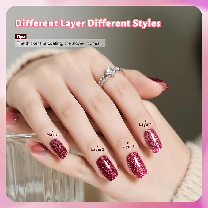 Glitter Nail Polish Set, 10 Color With 2PCS Base and Top Coat Nail Polish