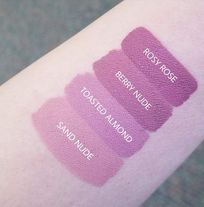 Aromi Matte Liquid Lipstick | Long-Lasting, Dusty Rose Lip Color for Women, Rosy Nude Shade, Vegan, Waterproof, Long Wear (Berry Nude)