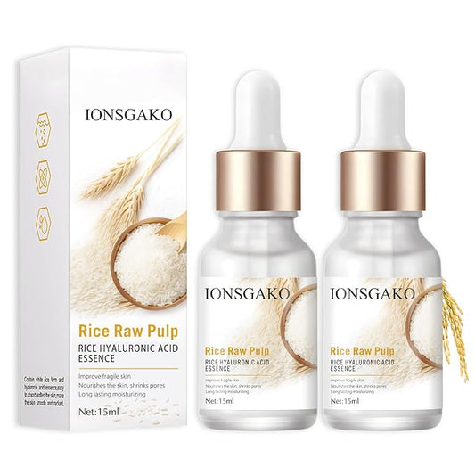 Crema De Arroz para La Piel De Cara Y Cerrar Los Poros Quitar Manchas White Rice Serum for Face Essence Deep Moisturizing Nourishing Suero Crema Para Las Manchas En De La Cara(2PCS)