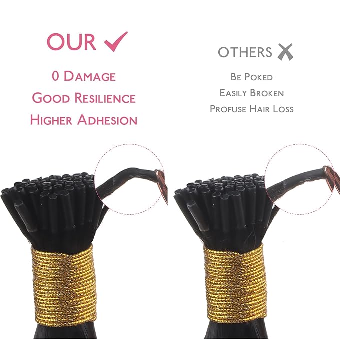 WENNALIFE I Tip Hair Extensions Human Hair, 50g 50s 18 Inch Dirty Blonde Highlighted Bleach Blonde Remy Itip Human Hair Extensions Invisible Itips Straight I Tips Fusion Extensions Real Human Hair