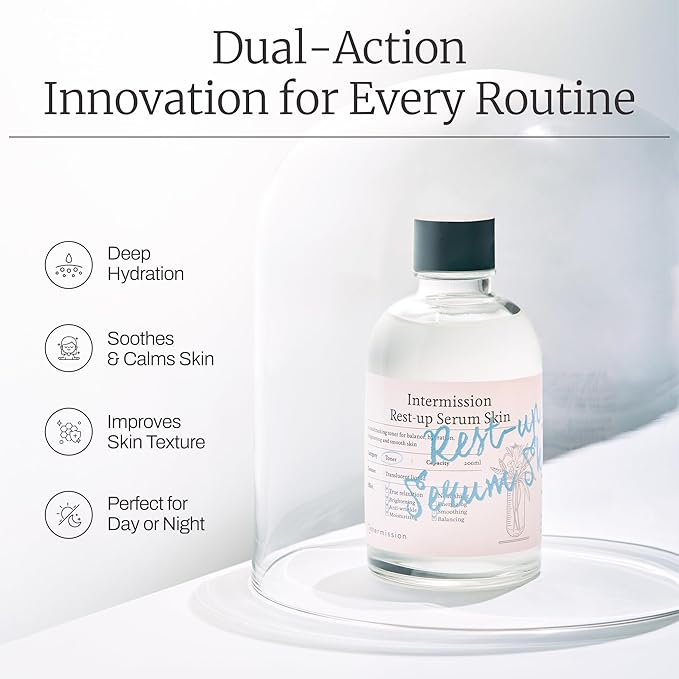 Intermission Rest-up Serum Skin 6.76 fl oz|K-beauty|Skin Flooding|Skin HIIT|Hyaluronic acid Moisturizing|Skinimalism|CleanBeauty|Dermatology|Peptid, Pink