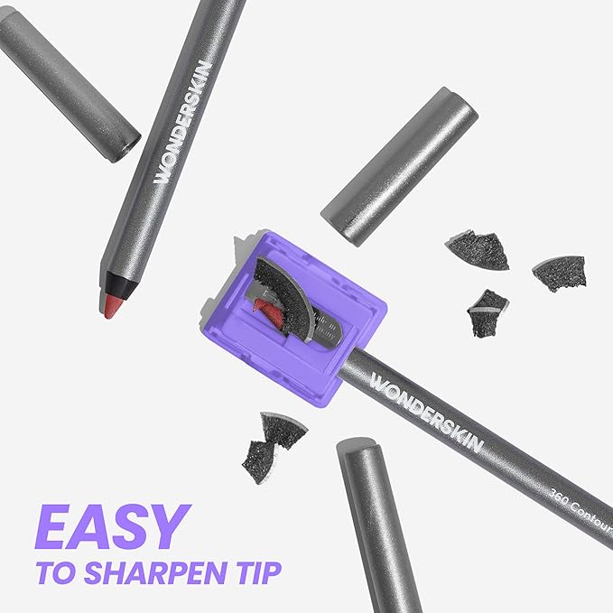 Wonderskin Lipliner Pencil - 360 Contour Lipliner, Long Lasting, Sharpenable, Waterproof and Transfer-Proof Nude Lip Liner Pencil (Ruby)
