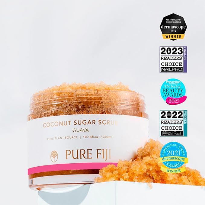 Pure Fiji Coconut Sugar Body Scrub, Guava (10.14 Oz /300ml)