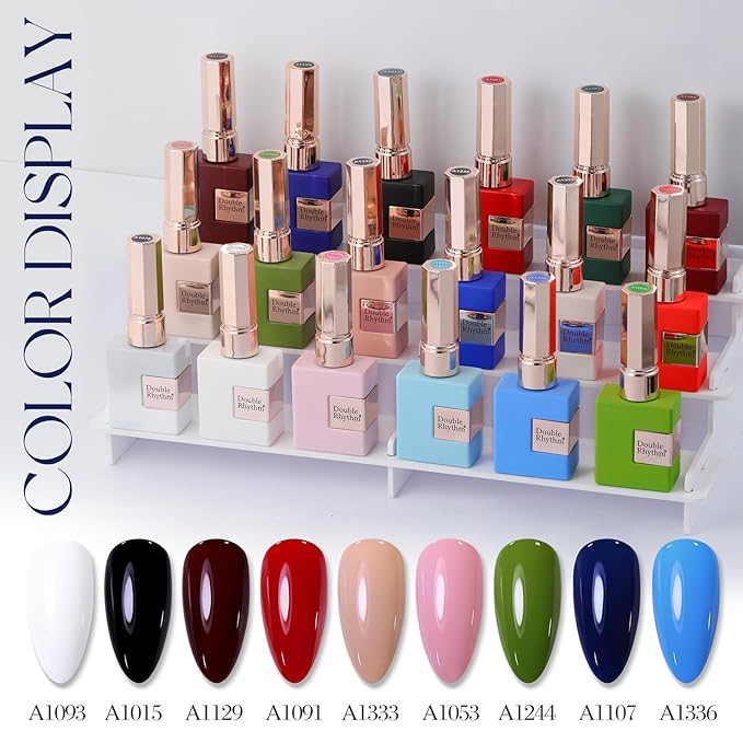 Double Rhythm 15ML Gel Polish Pure Sheer Same Color Same Bottle Soak Off Gel Polish Art Manicure Salon DIY at Home for Women (Dark Blue-A1335)