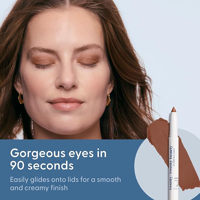 twenty/twenty beauty Visionary Eye Shadow Stick – Shimmer Cream Eye Shadow Pencil - Safe for Sensitive Eyes - Ophthalmologist Developed – Vegan, Cruelty-Free, Clean Ingredients (Tiger's Eye)