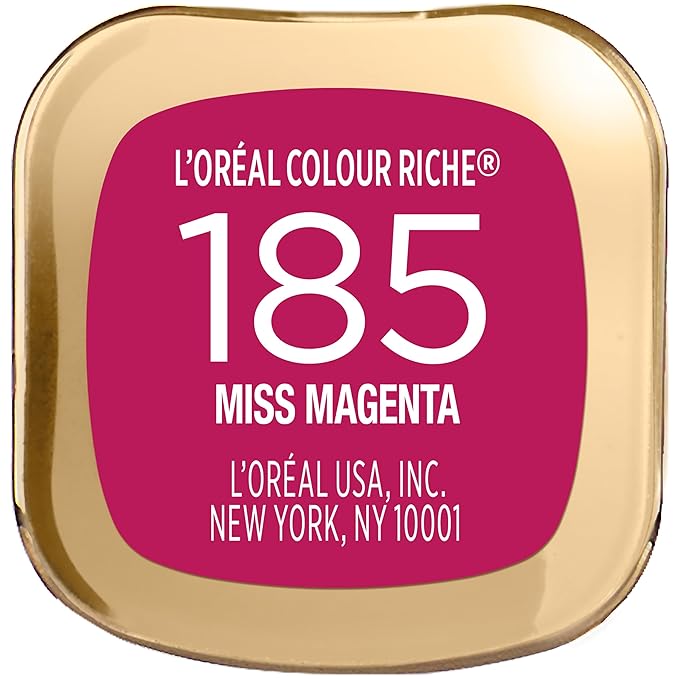 L'Oreal Paris Colour Riche Original Creamy, Hydrating Satin Lipstick with Argan Oil and Vitamin E, Miss Magenta, 1 Count (Pack of 2)
