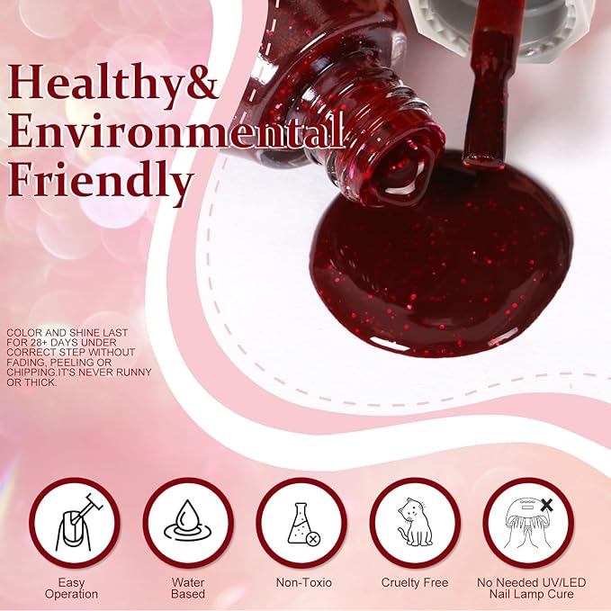 Major Dijit Quick Dry Nail Polish 12ml/0.41fl oz Dark Red Regular Nail Lacquer Fast Drying & Long Lasting Nail Polish Nail Art Effect for Nail Salon