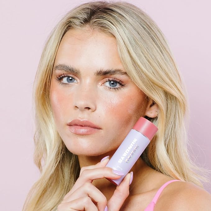 Naked Sundays SPF 50 Mineral Glow Balm – Peptide-Infused Multi-Tasking Blush Stick for Cheeks, Lips & Eyes – Broad Spectrum Mineral Sunscreen with Zinc Oxide – 8g (Dusty Rose)