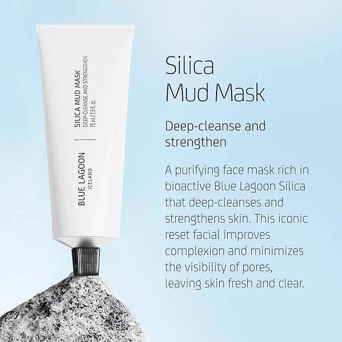 Blue Lagoon - Deep Cleansing Silica Face Mask For Enhanced Glow - Hydrating and Moisturizing Face Mask - Hydrating Mask Skin Care - Sustainable, Bioactive Icelandic Skincare (2.5 oz | 75 ml)