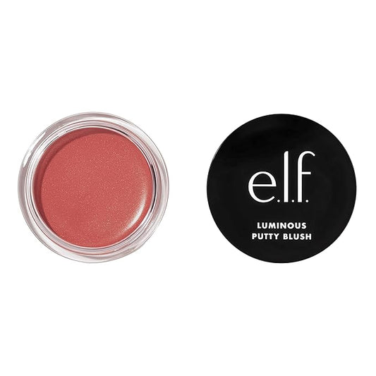 e.l.f. Luminous Putty Blush, Putty-to-Powder, Buildable Blush With A Subtle Shimmer Finish, Highly Pigmented & Creamy, Vegan & Cruelty-Free, Belize