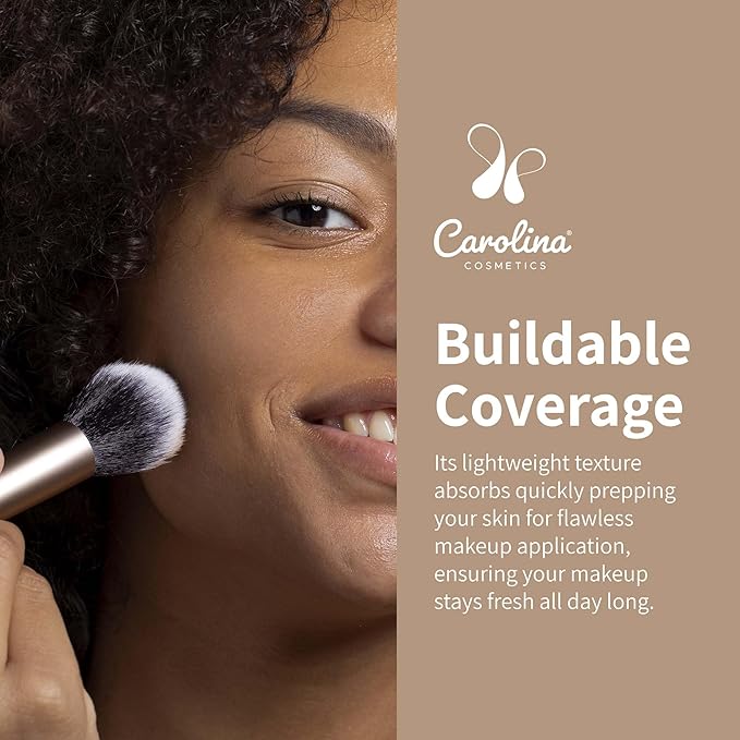 Carolina Cosmetics - Foundation in Golden Goddess Shade Plant-Based - Hydrating, Pore-Minimizing & Buildable Coverage - Vegan, Non-GMO - 1fl oz