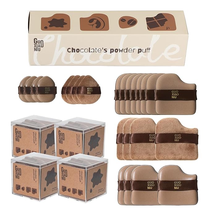 24pcs Powder Puffs Set With 4 Cases, Makeup Powder Puff, Velour Makeup Puff, Setting Powder Puff, Reusable & Washable, Ideal For Foundation, Powder Cream, Setting, Christmas Gifts For Women