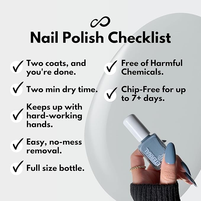 Eternal Gray Nail Polish Set for Women (MINIMALIST) - Light Nail Polish Set for Girls - Lasting & Quick Dry Natural Nail Polish Kit for Home DIY Manicure & Pedicure - Made in USA, 13.5mL (Set of 4)