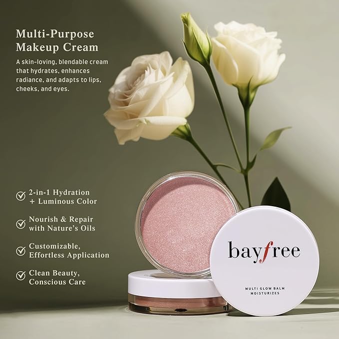 bayfree Multi Glow Balm, Cream Blush for Cheeks, Blush Balm Face Makeup, Radiant Finish, Hydrating, Creamy, Lightweight & Blendable Color, Face Makeup, 0.63 Oz