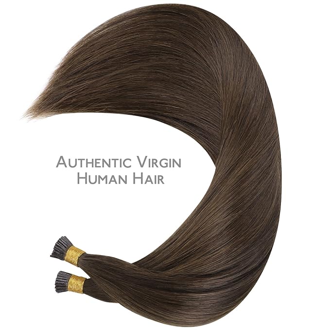 WENNALIFE I Tip Hair Extensions Real Human Hair, 100g 200s 14 Inch Chocolate Brown Remy Itip Human Hair Extensions Invisible Itips Straight I Tips Cold Fusion Extensions
