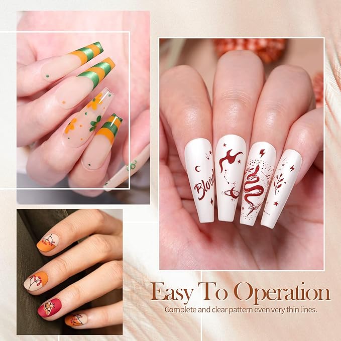 BORN PRETTY Stamping Nail Polish 12Colors Fall Winter Stamping Polish Set for Stamp Nails