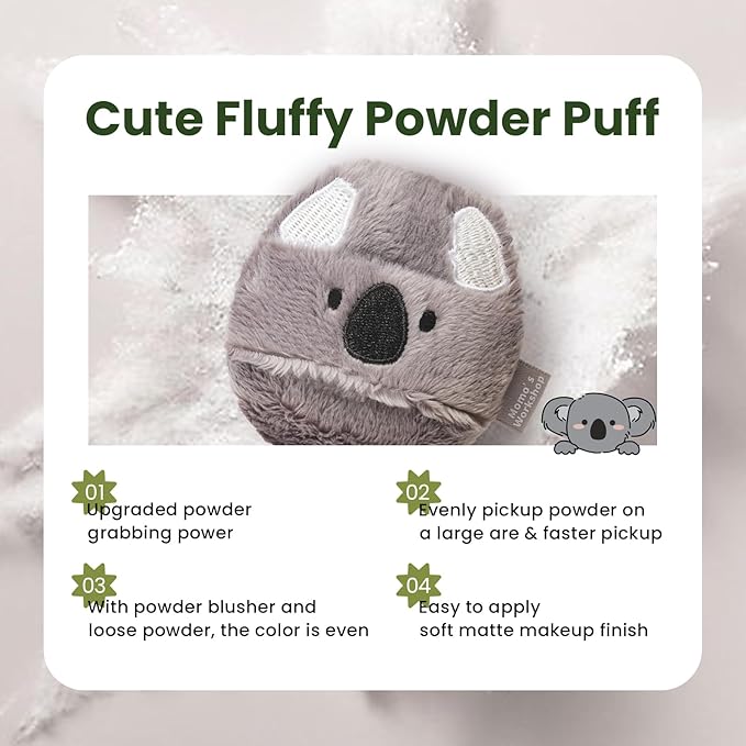 Face Fluffy Powder Puff,Soft Plush Setting Powder Puff, Large Velour Makeup Puff for Loose Or Pressed Powders,Round Cosmetic Puff, Beauty Makeup Tools,1pcs