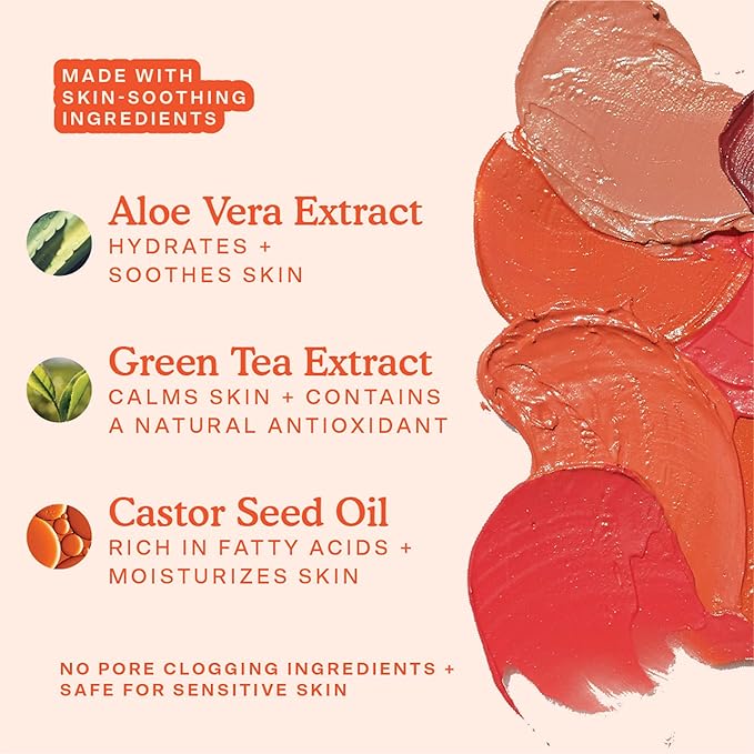 Tower 28 Beauty BeachPlease Cream Blush for Cheeks and Lips - Multi-Purpose Lip and Cheek Tint in Orange Blush - for Sensitive Skin – Color POWER HOUR, Luminous Finish