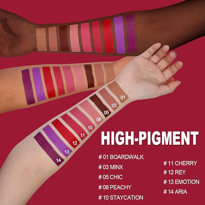 O'CHAIN Red Matte Lipstick, Long Lasting Full Coverage Non-Transfer Lipstick for Women Infused with Jojoba Oil and Vitamin E, Cruelty-Free & Vegan (11 CHERRY) 0.12 Oz