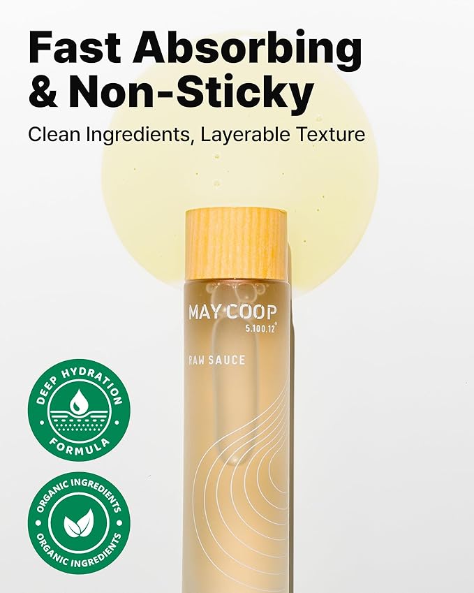 MAY COOP Moisture Essence Toner – Korean Hydrating & Nourishing Skincare for Dry Sensitive Skin with Wildcrafted Centella Asiatica, Rice Water & Birch Bark – Fast-Absorbing Texture – 5.07 fl. oz.