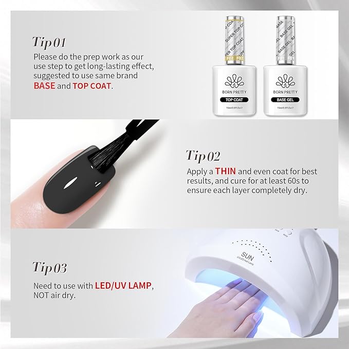 BORN PRETTY Gel Nail Polish 6 Colors - White Gray Black Colors Glitter Cat Magnetic Eye Gel Polish Kit Soak Off Nail Art Manicure DIY Design Collection for Home and Salon