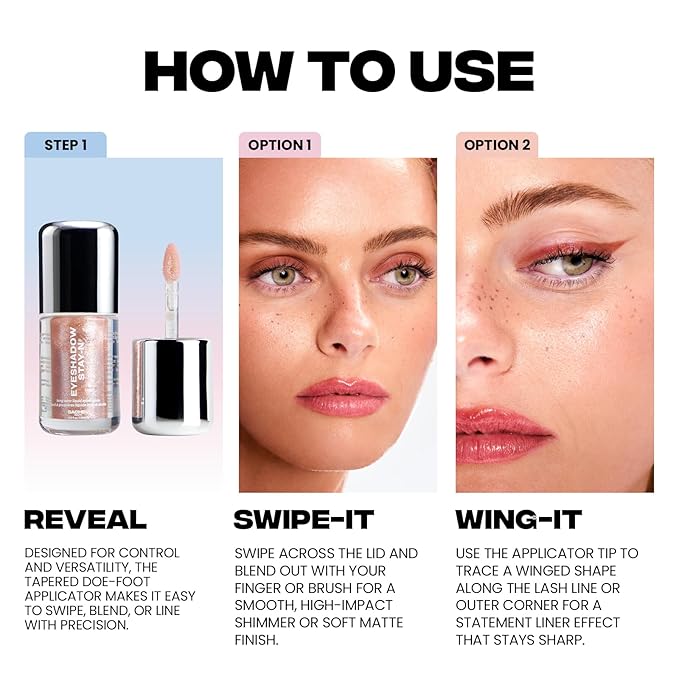 Sacheu Liquid Eyeshadow STAY-N Longwear Eye Makeup — Buildable Highly Pigmented & Blendable Eye Shadow Cream in Matte & Shimmer Finishes, Sun-LIT