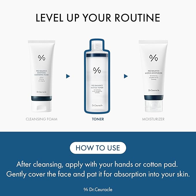 Dr.Ceuracle Pro Balance Biotics Toner - pH Balance Hydrating Daily Toner for Face, Fragrance-Free Korean Skincare Facial Toner with 6-Probiotics, Theanine, Milk Lipids (300ml / 10.14 fl. oz.)