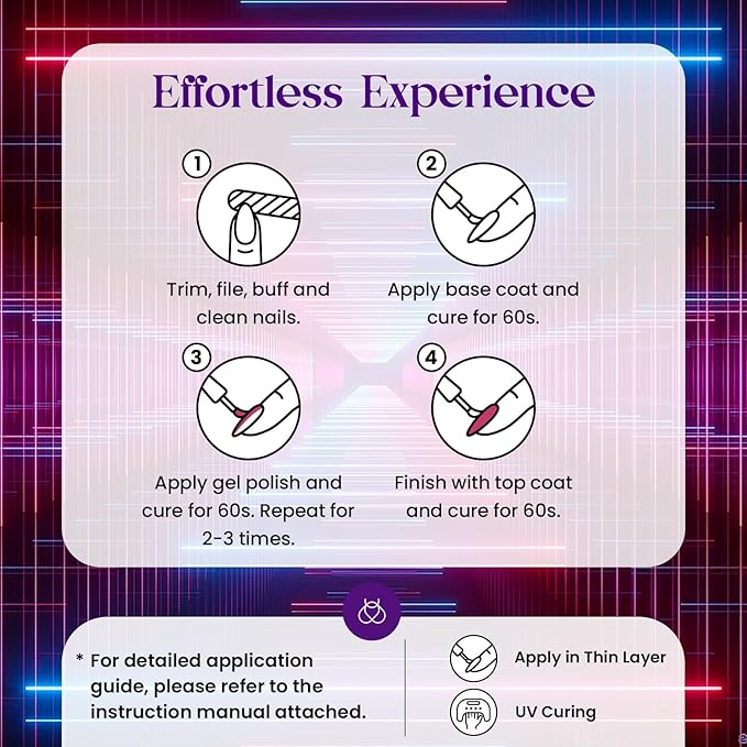 Beetles Jelly Gel Nail Polish Set - Jelly Magic Gel Polish, 6 Colors Pink Red Black Blue Green Purple Halloween Fall Gel Polish Kit Sheer Translucent Effect Soak Off UV Manicure DIY Gift for Women