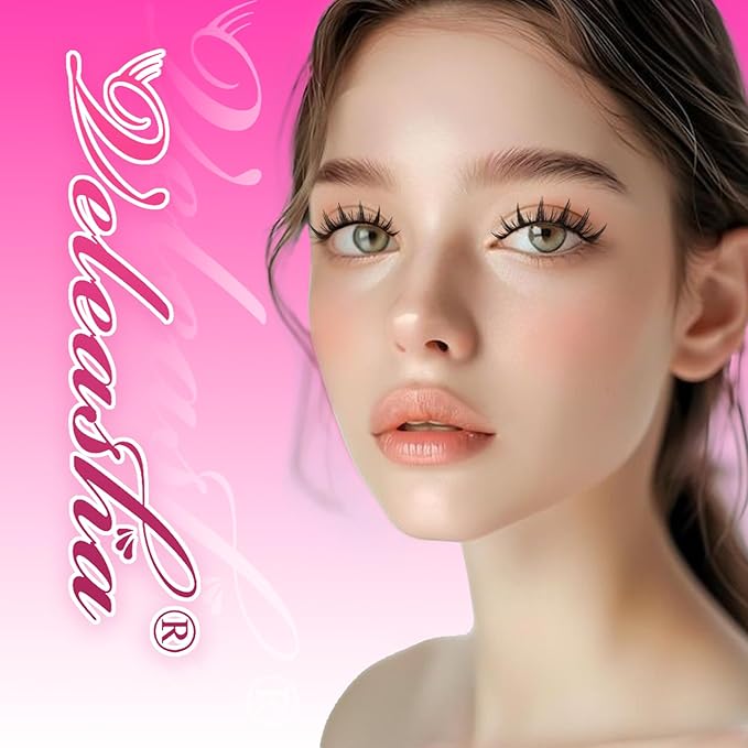 Veleasha Manga lashes Spiky EyeLashes Anime Lashes 8D Doll Eyelashes Natural Look Soft Wispy Fake Eyelash 5 Pairs 100% Handmade with Cotton Band (Otaku)