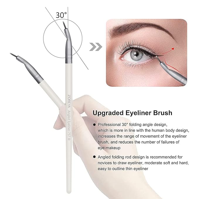 ZOREYA Makeup Brushes - 15 Pcs Premium Bamboo Charcoal Infused Bristles Makeup Brush Set, Foundation Concealers Eye Shadows Make Up Brush,Eyeliner Brushes(White)