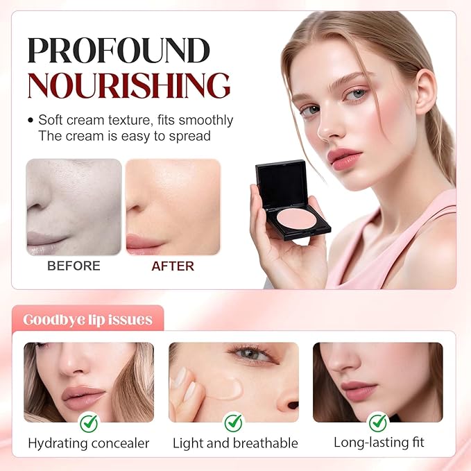 Colored CC Undereye Corrector, Eye Concealer Undereye Color Corrector for Dark Circles, Clay Neutralizing Makeup Under Eye Hydrating Concealer with Brush (Pink & 2 Brushes, Small)