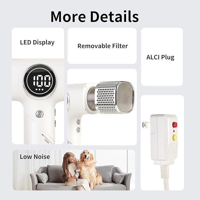 Portable Travel Hair Dryer, 110,000 RPM High-Speed Ionic Hair Dryers,Negative Ion Blow Dryer,4 Heat Settings & 3 Speed, Magnetic Diffuser & Concentrator,Low Noise, Lightweight, No Heat Damage