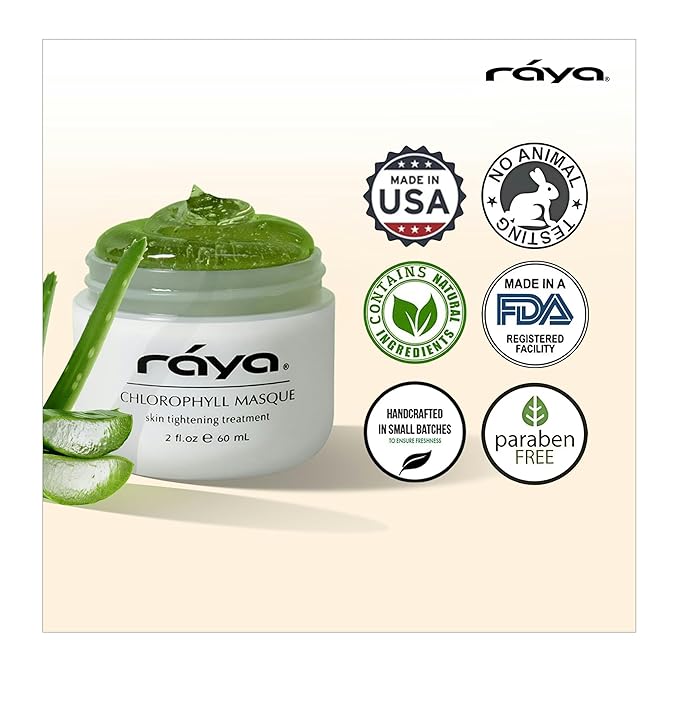 Raya Chlorophyll Masque (607) | Tightening Facial Treatment Mask for All Skin | Reduces Fine Lines and Wrinkles | Skin Tightening Mask for Face Skin Care | Face Masks Skincare
