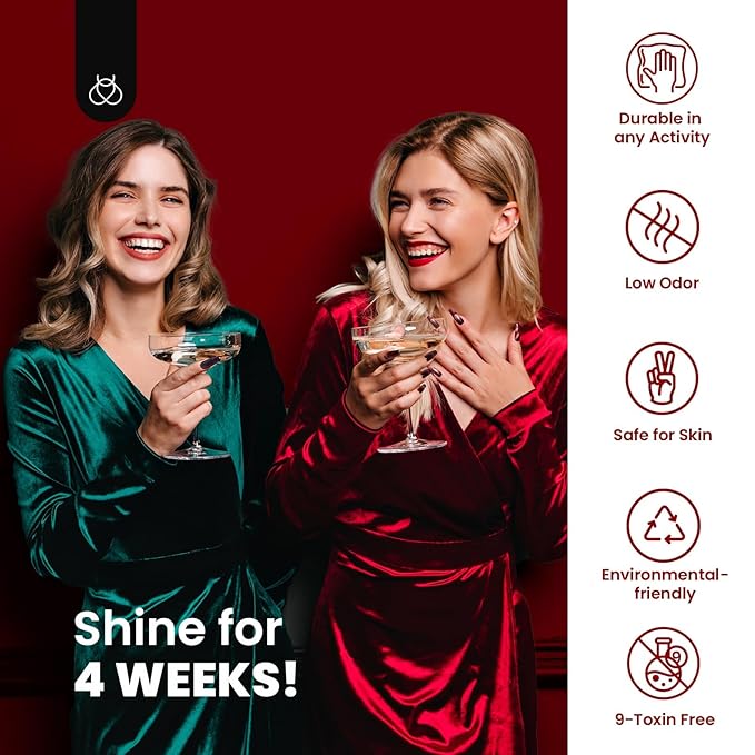 Beetles Cat Eye Gel Nail Polish Set, 6 Colors Red Burgundy Gel Olive Green Cat Eye and Pearl Nail Polish with Magnet Soak Off LED Nail Art Kit DIY Salon at Home Winter Gifts for Women