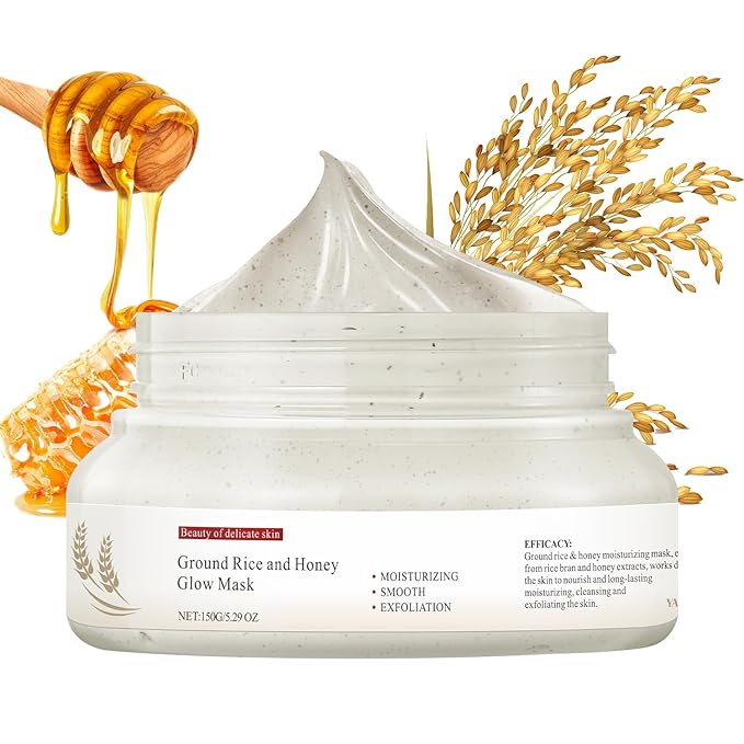 IREV Face Masks Skincare, Rice And Honey Glow Mask, Rice Masks For Face, Hydrating Face Masks For Women, Moisturizing Skincare, Gentle Clay Mask For Dry Sensitive Skin 150g