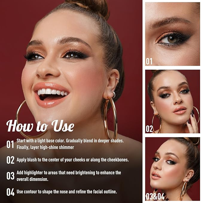 UCANBE Eyeshadow Makeup Palette, 36 Color Matte Shimmer Glitter Eye Shadow Highlighter Contour Blush Powder, High Pigmented Long Lasting Waterproof Pallet for Weddings, Celebrations & Daily Use