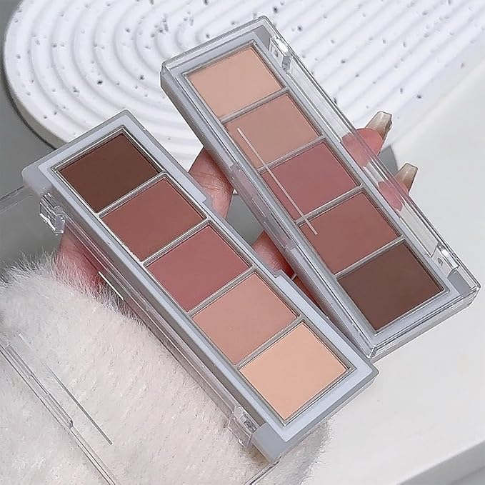 AMY'S DIARY Earth Tone Eyeshadow Palette Makeup, 5 Colors Cool-Toned Velvety Matte Finish, Nude Taupe Eye Shadows, for Woman Long Lasting Naturing-Looking (#03)