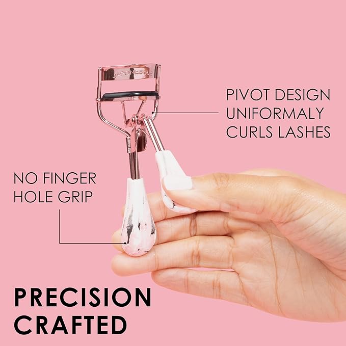 JAPONESQUE Comfort Grip Eyelash Curler for Natural & False Lashes, Universal Fit, Long-Lasting Curl