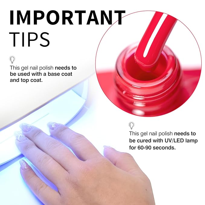 CANNI Pink Gel Polish - Hot Pink Color, 1Pcs U V Gel, Gloss Soak Off For Salon & DIY French Nail Manicure