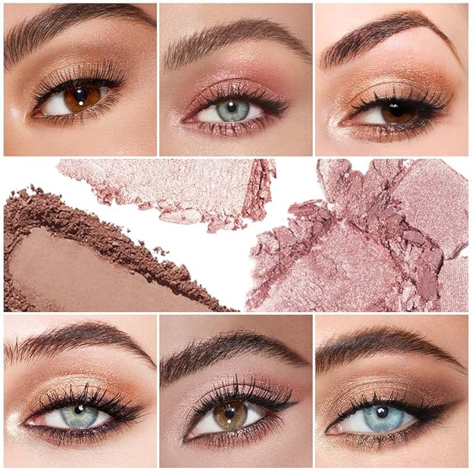 AMY'S DIARY Matte taupe Shimmer Eye Shadow Palette Makeup,Eyeshadow Long Lasting Waterproof Cruelty-Free, 9 Blendable Shades in Smooth Matte and Shimmer Finishes with Gorgeous Pearls for woman