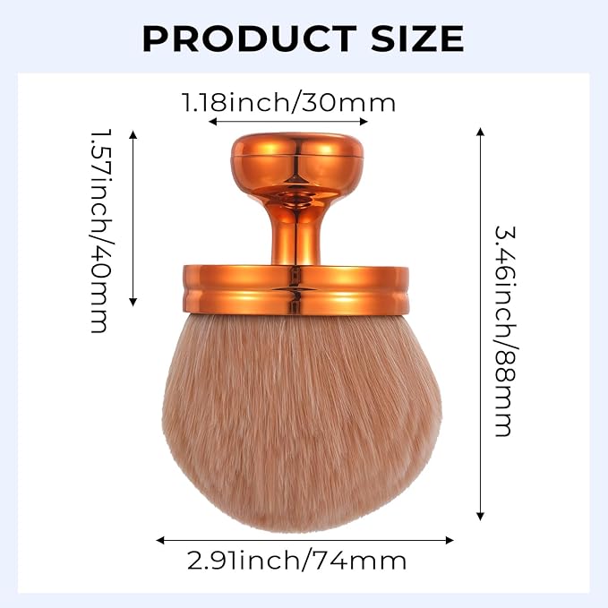 Body Makeup Brush 3.46 Inch Wide Self Tanning Blend Brush Rose Gold Kabuki Brush For Foundation Blusher Powder Face And Body Bronzer Oval Face Leg Makeup