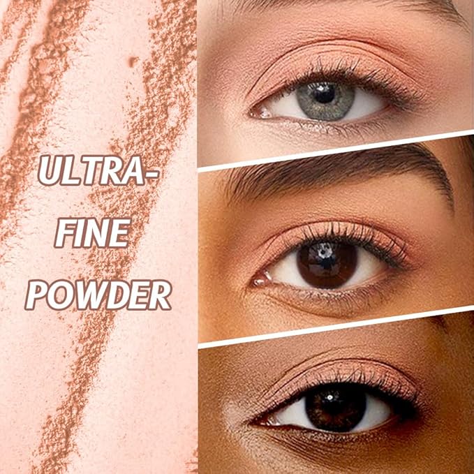 Single Mini Pressed Eyeshadow Makeup Palette, Nude Skin Color Sparkle Shimmer Glitter Monochrome Cream Eye shadows Palette Brightener Makeup for Older Women, Pigmented Waterproof 02#