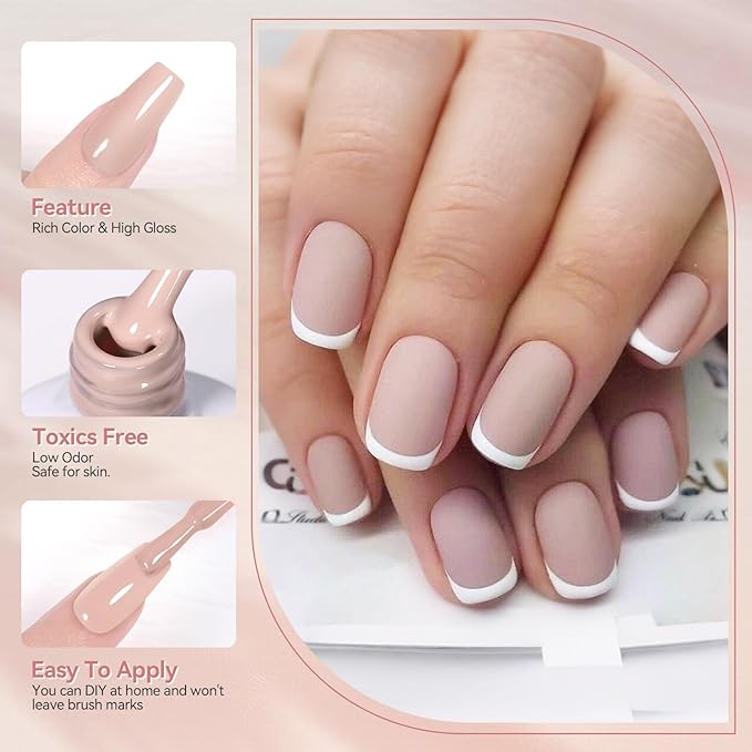 BORN PRETTY Pink Nude Gel Nail Polish 6 Colors Soak Off Nail Art Design Salon Home Manicure Gift